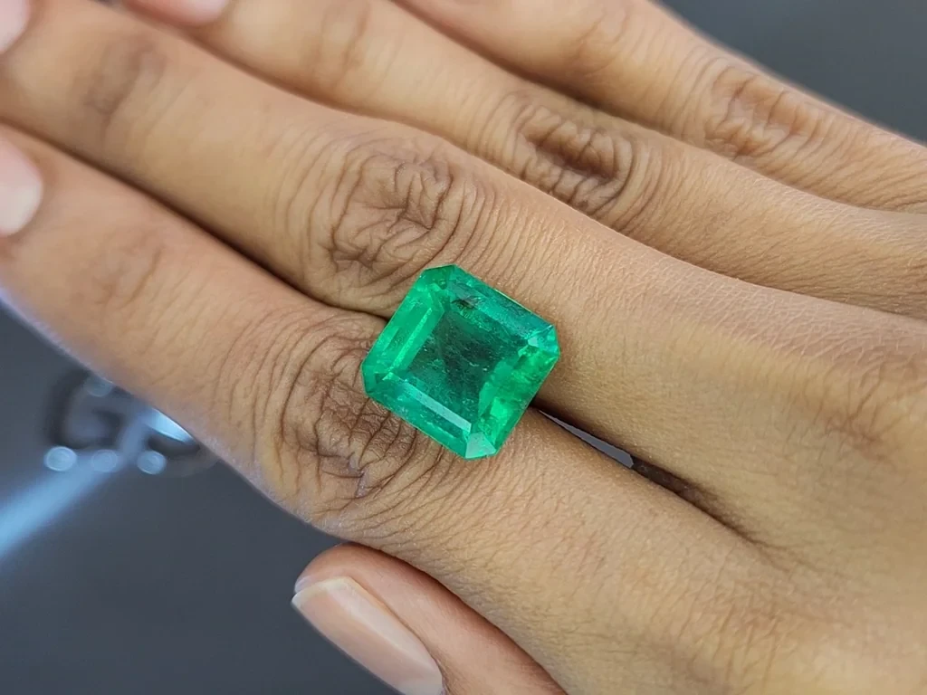 Emerald Vivid Green octagon cut 10.76 carats, Colombia 2
