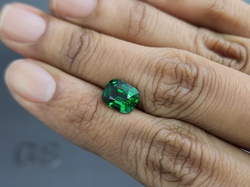 Garnet tsavorite cushion cut 3.01 carats, Africa 2