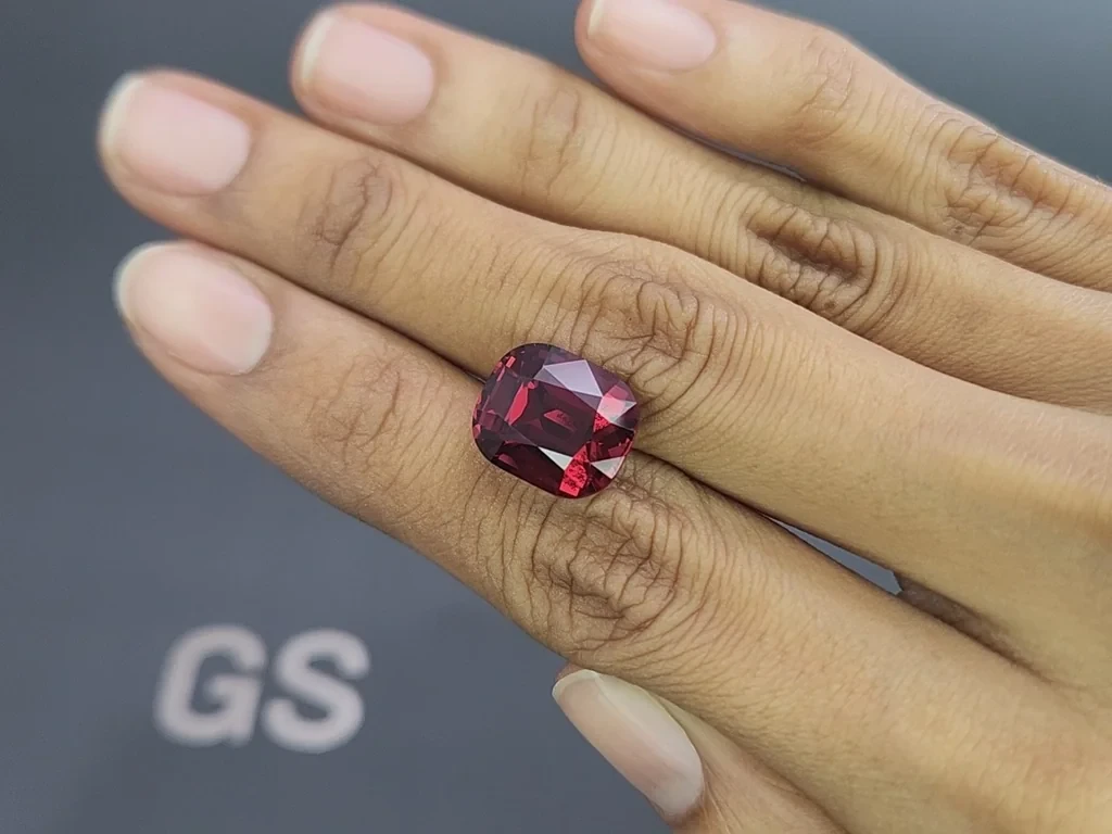 Large garnet cushion cut 10.76 carats, Tanzania 2