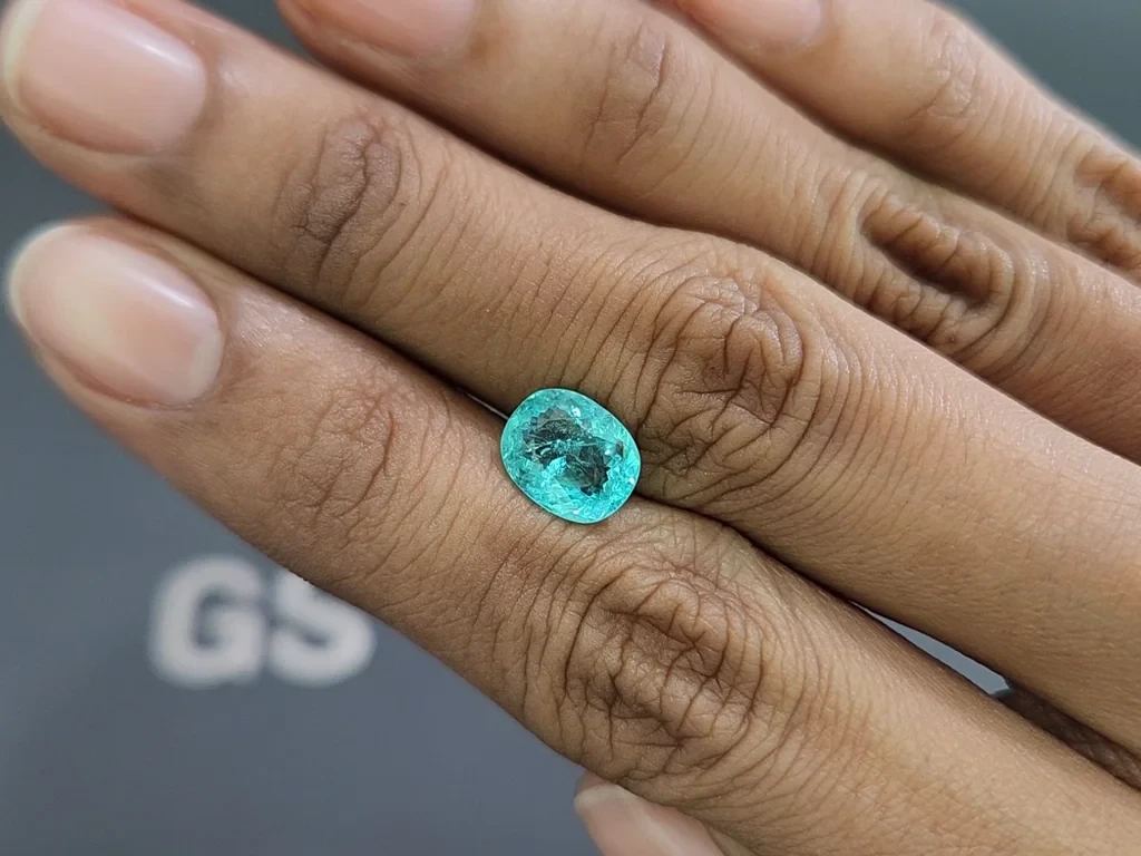 Neon blue Paraiba tourmaline in cushion cut  2.04 carats, Mozambique 2