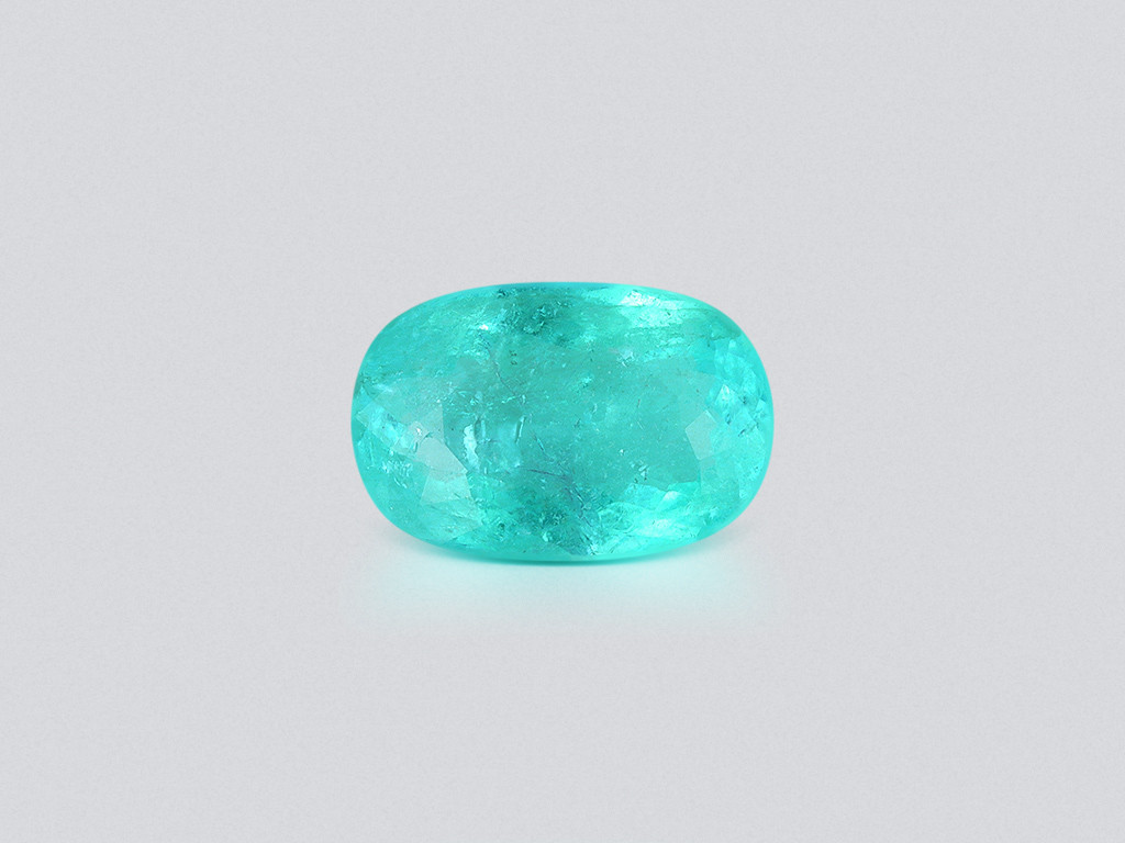 Neon blue Paraiba tourmaline in cushion cut 3.53 carats, Mozambique