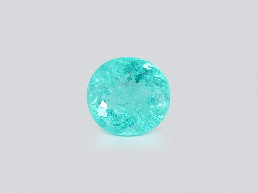 Neon blue Paraiba tourmaline in oval cut 4.49 carats, Mozambique
