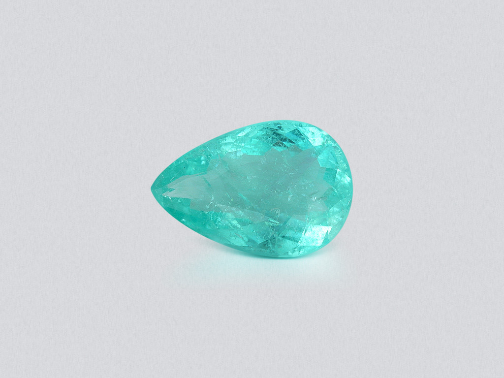 Neon blue Paraiba tourmaline in pear cut 1.84 carats, Mozambique