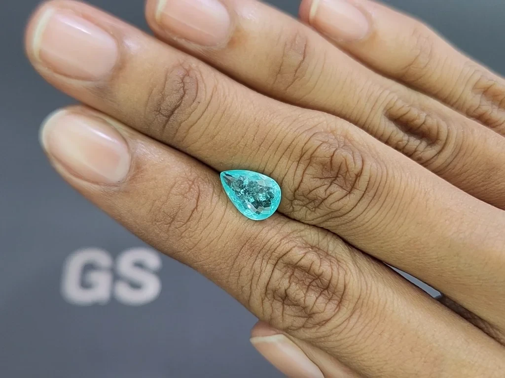 Neon Blue Paraiba tourmaline in pear cut 2.26 carats, Mozambique 2