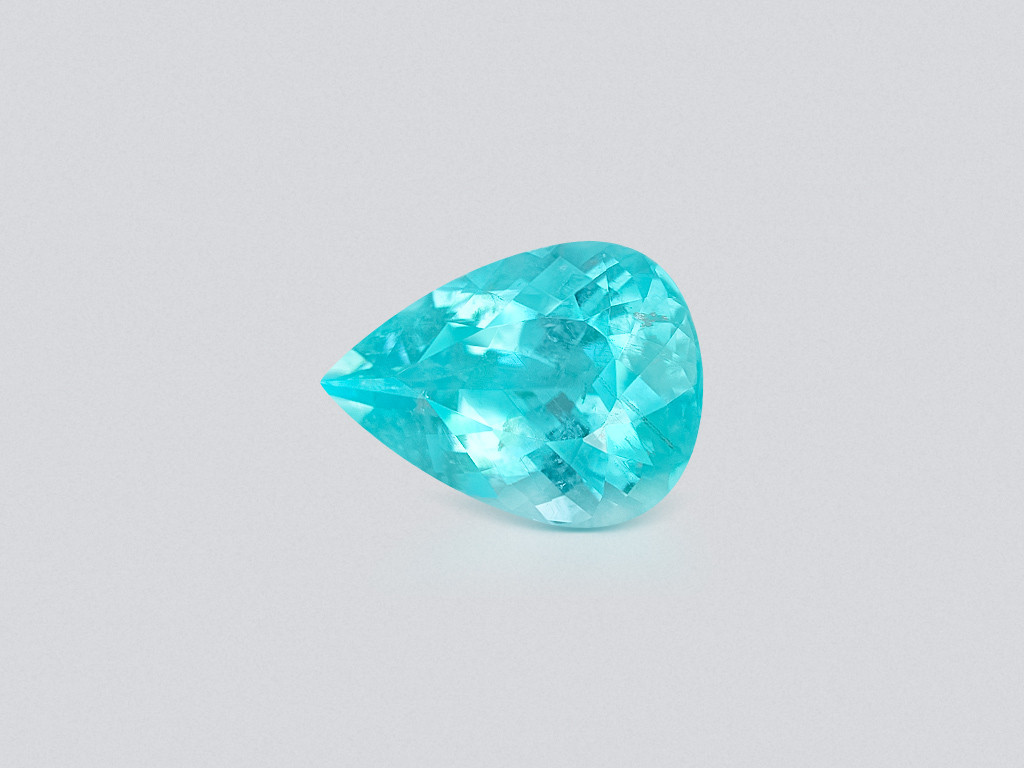 Neon blue Paraiba tourmaline in pear cut 6.03 carats, Mozambique