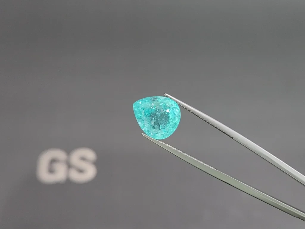 Neon blue Paraiba tourmaline in pear cut 6.04 carats, Africa 3