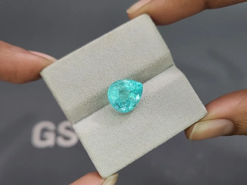 Neon blue Paraiba tourmaline in pear cut 6.04 carats, Africa 4