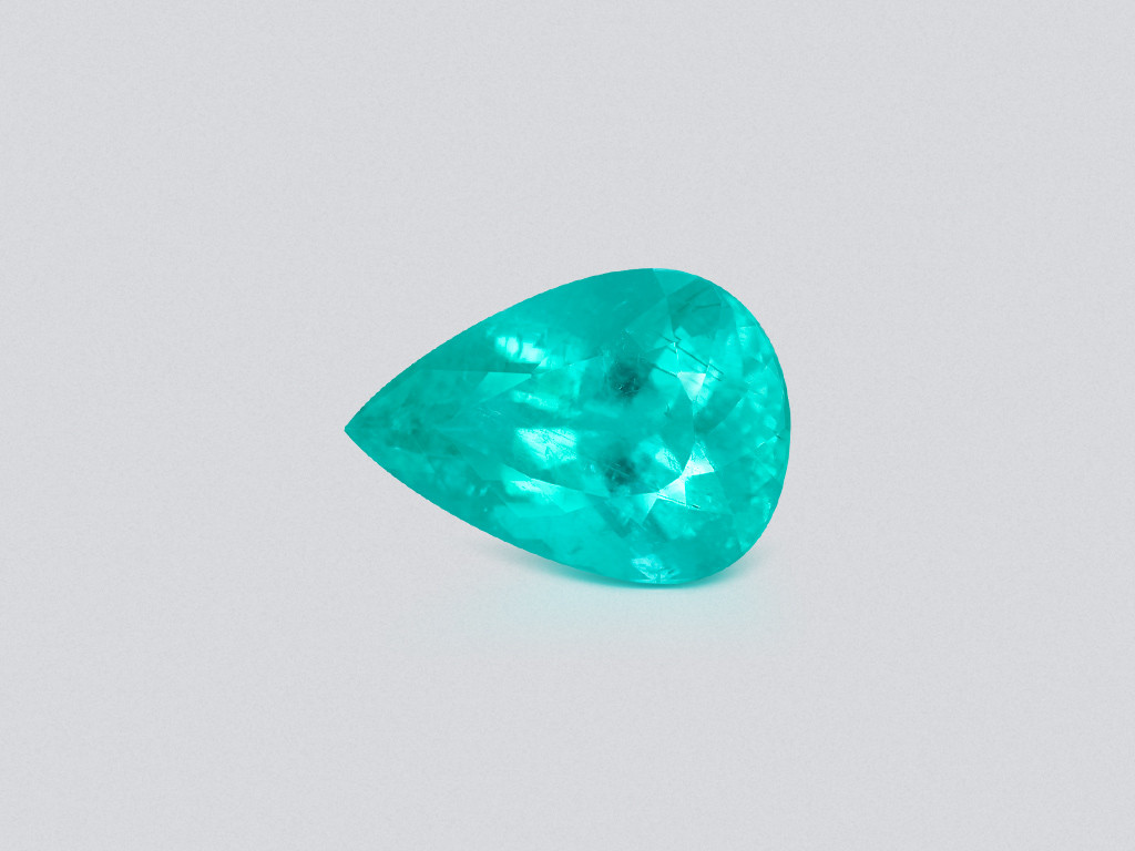 Neon blue Paraiba tourmaline in pear cut 6.76 carats, Mozambique