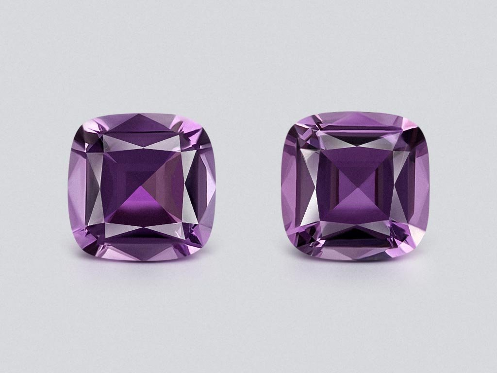 Pair of amethysts precision heart shape  6.99 carats, Brazil 5