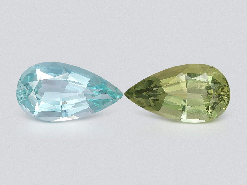 Pair of aquamarines pear cut 10.50 carats, Mozambique 5