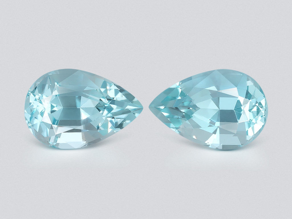 Pair of aquamarines pear cut 3.25 carats, Mozambique 5