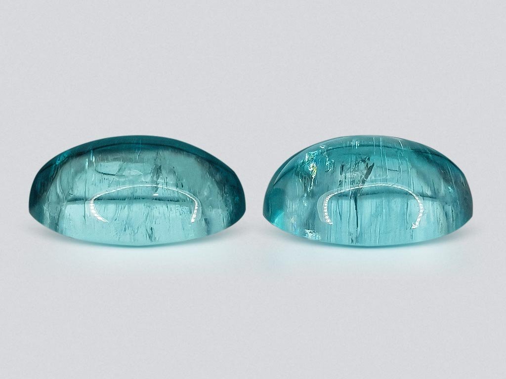 Pair of beryls 78.37 carats cabochon cut