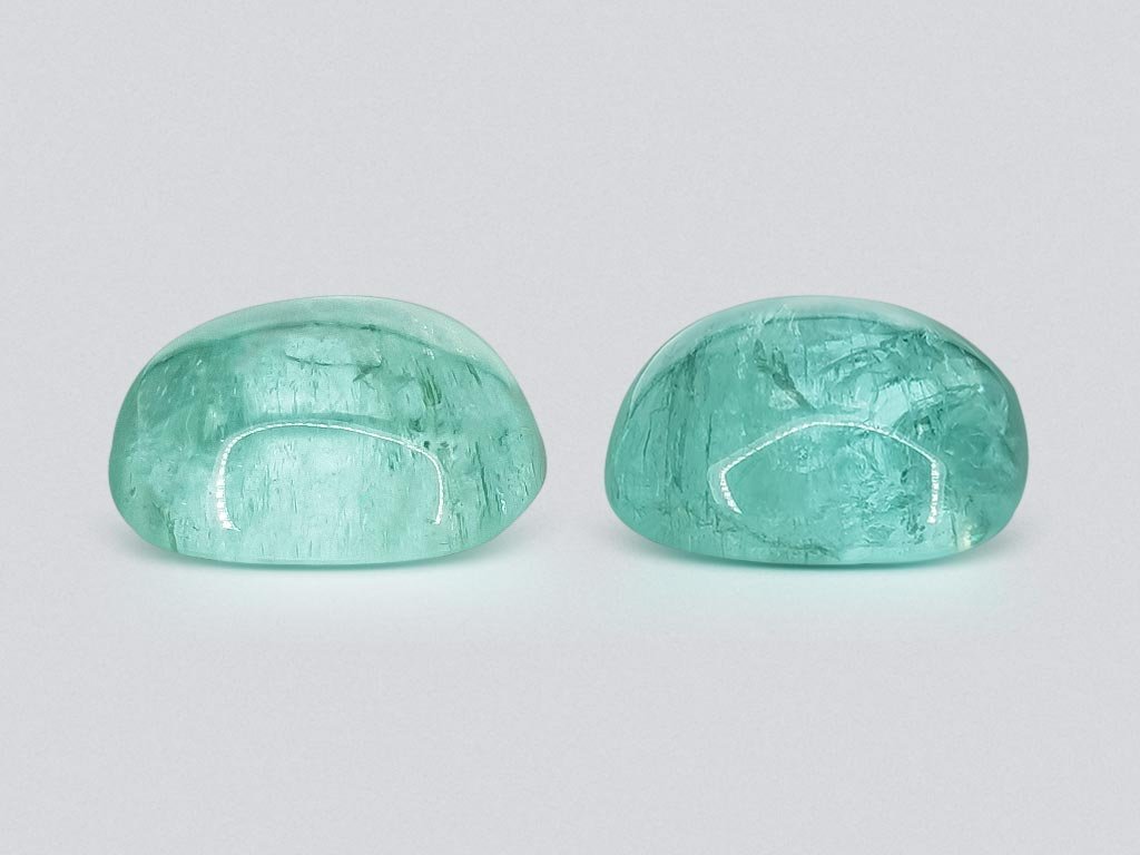 Pair of beryls 78.37 carats cabochon cut 2