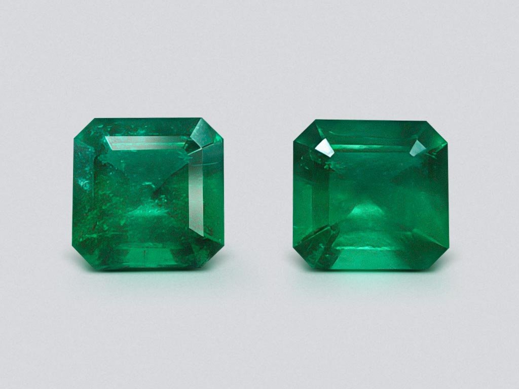 Pair of emeralds cushion cut 4.15 carats, Colombia 5