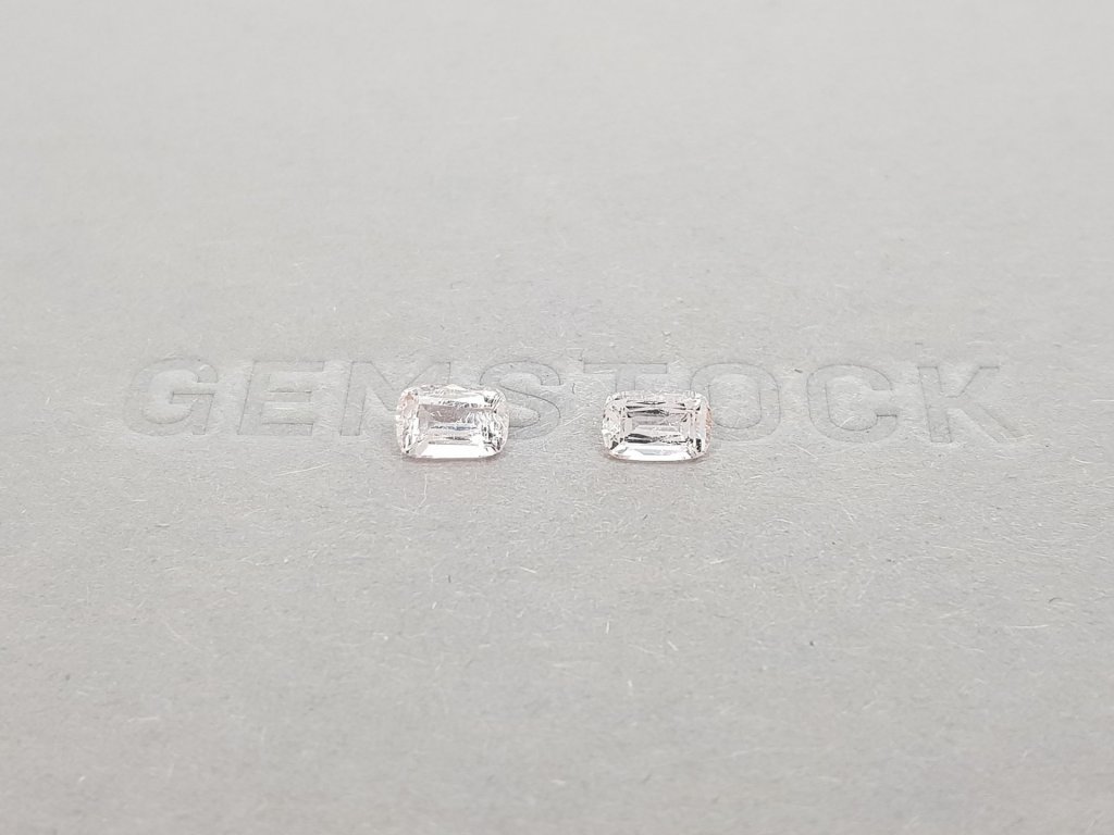 Pair of light pink cushion cut morganites 0.95 carat