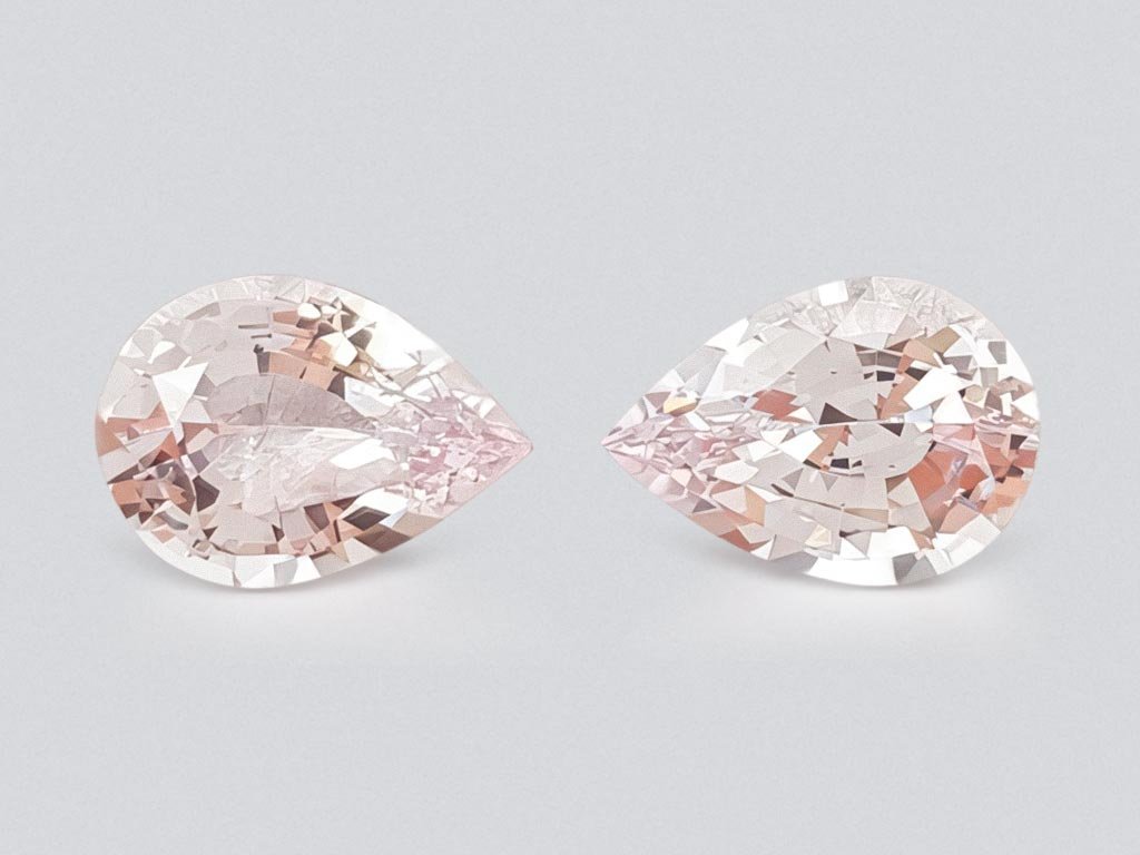 Pair of pear cut African morganites 4.51 ct