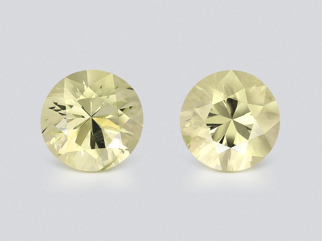 Pair of yellow beryls round cut 3.45 carats, Nigeria