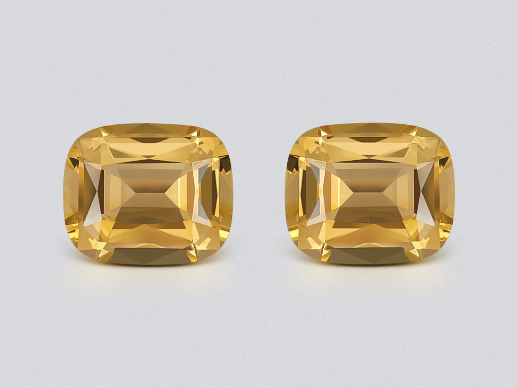 Pair of Yellow Cushion Cut Precision Crushed Stones 35.00-38.00ct, Africa