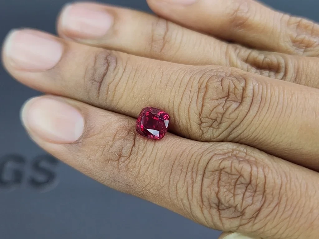 Ruby Pigeon Blood cushion cut  2.67 carats, Mozambique 2