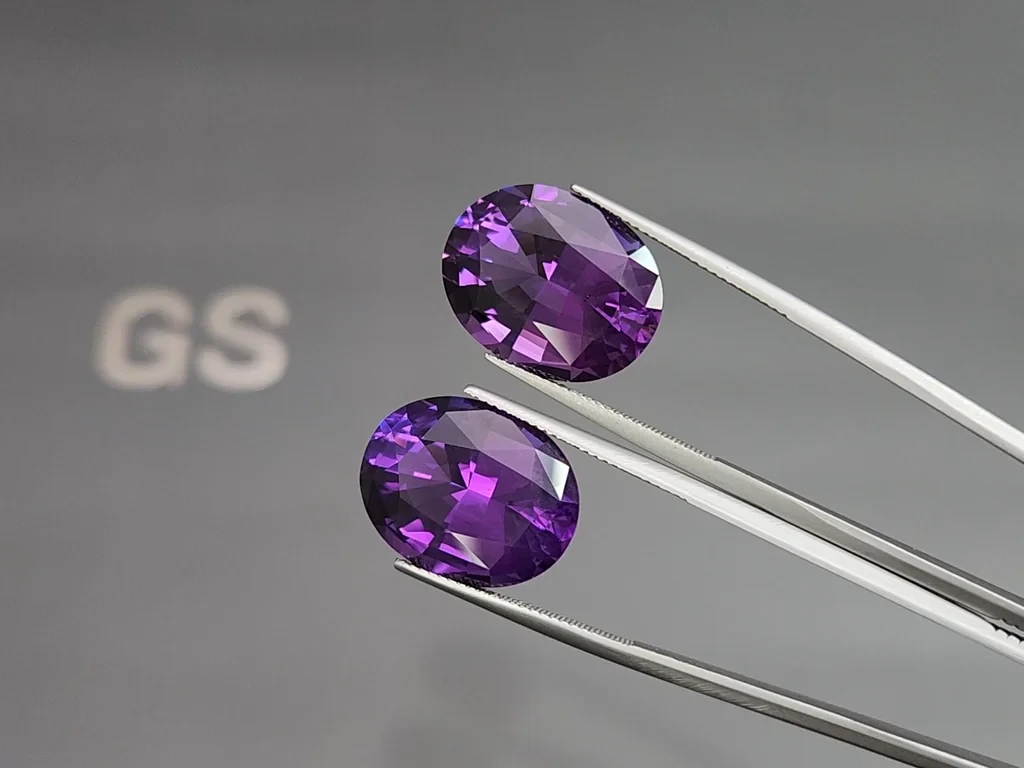 Set amethyst oval cut 42.36 carats, Brazil 3