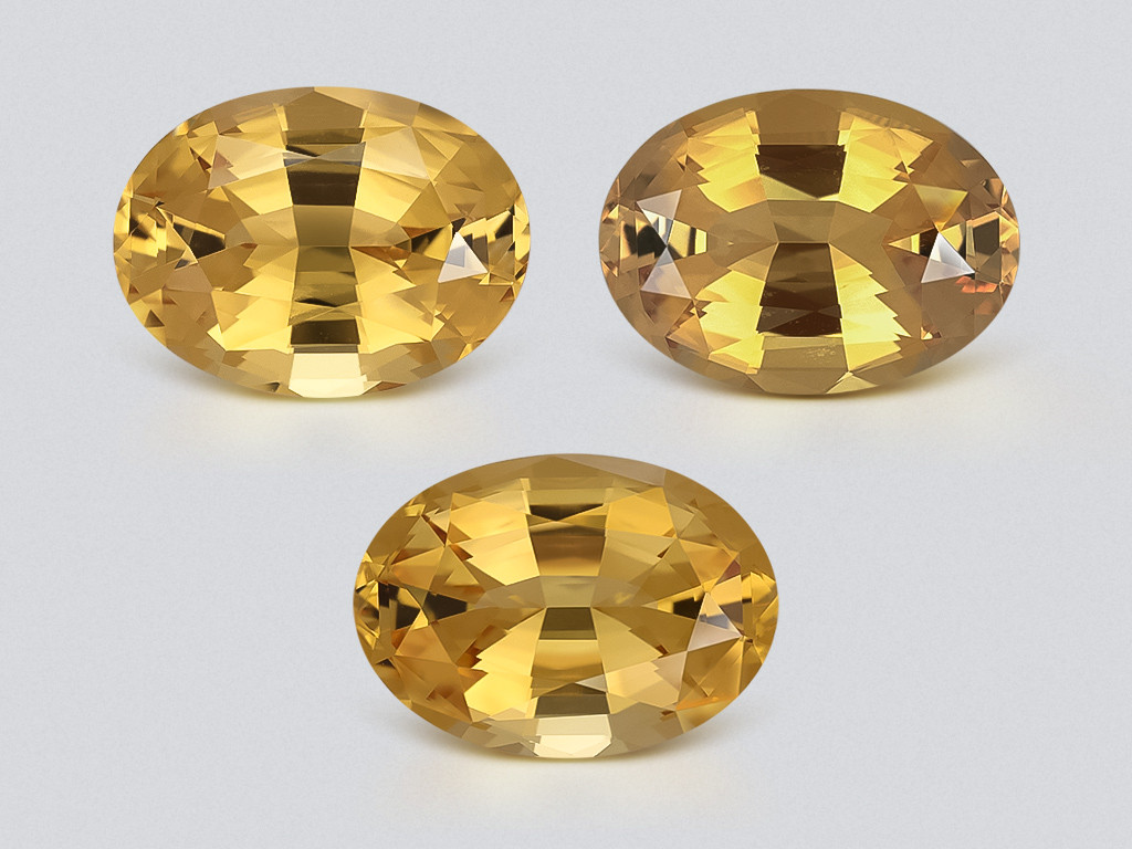 Set citrine high precision oval cut 21,21 carats, Africa