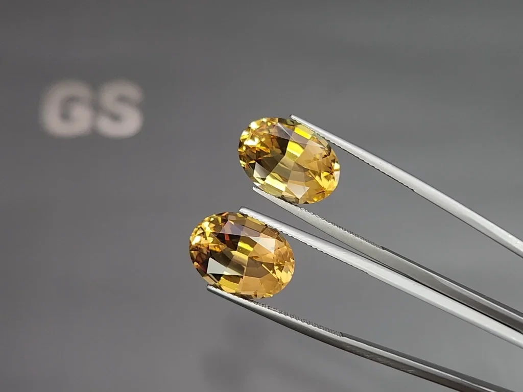 Set citrine high precision oval cut 21,21 carats, Africa 4