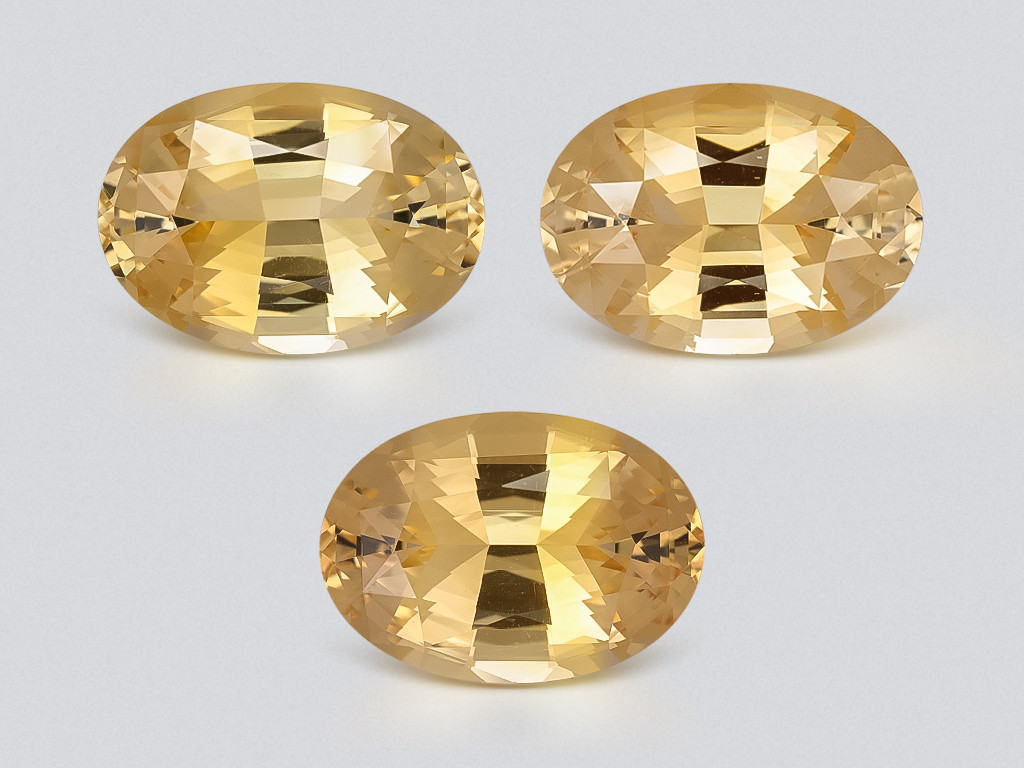 Set citrine high precision oval cut 26,46 carats, Africa