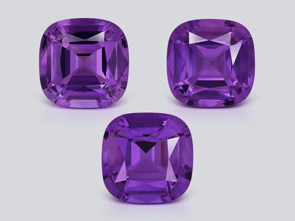 Set of amethysts cushion cut 38.72 carats, Brazil