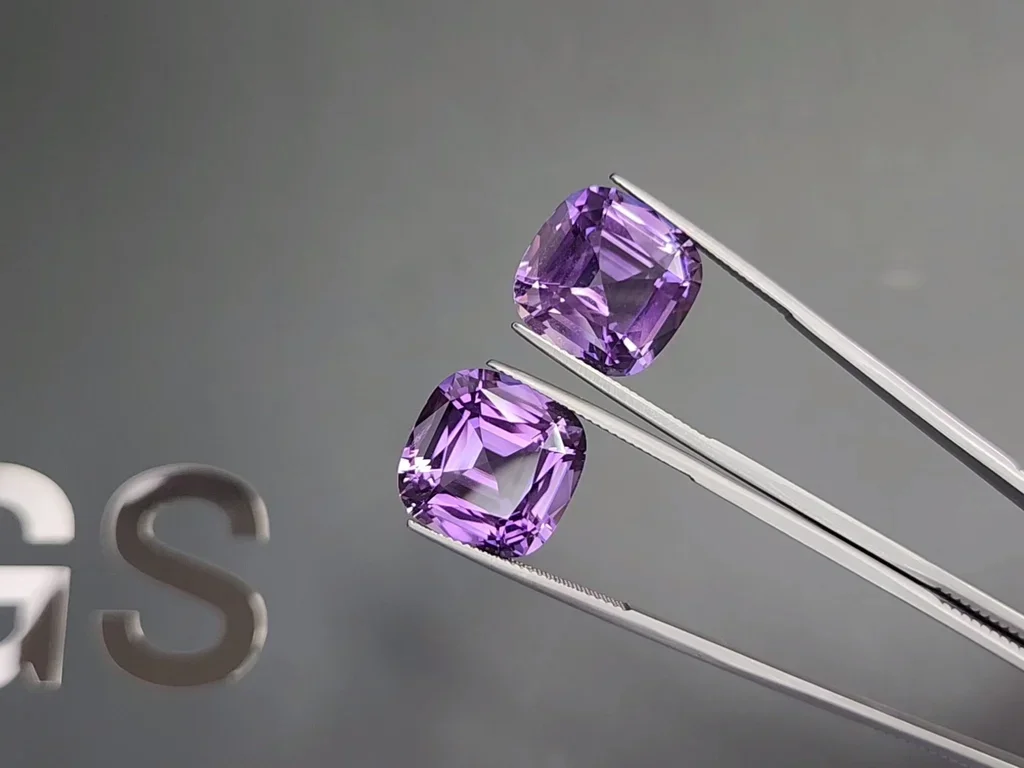 Set of amethysts cushion cut 38.72 carats, Brazil 4