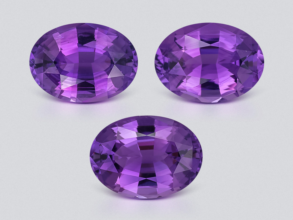 Set of amethysts oval cut 18,61carats, Brazil