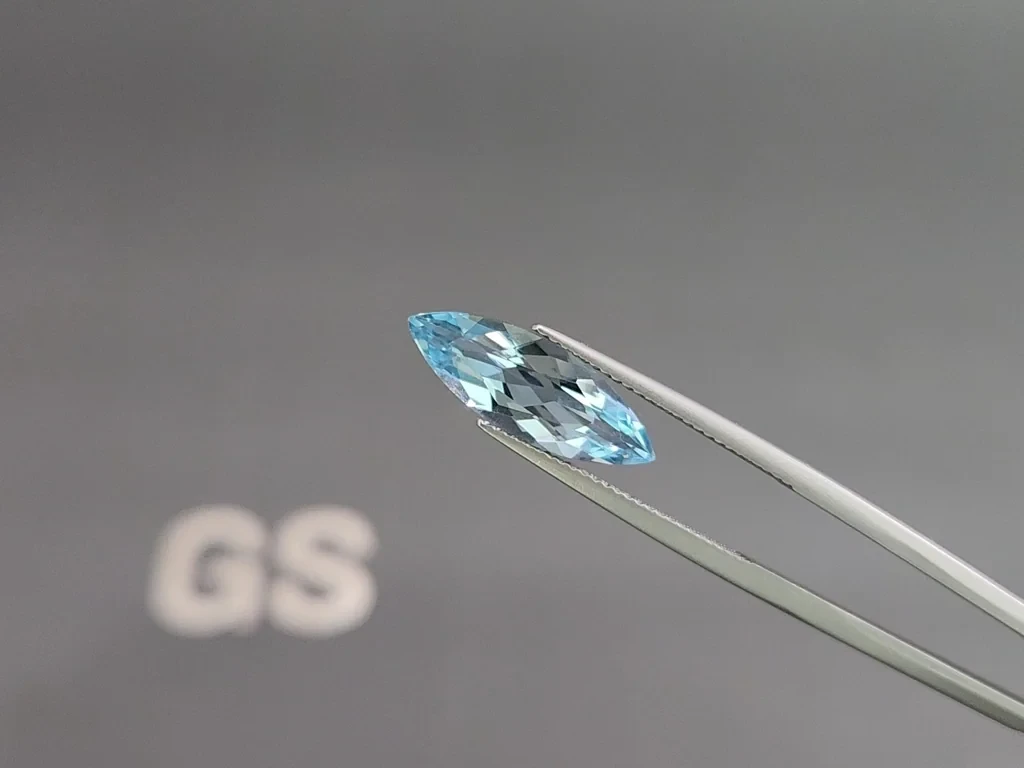 Set of aquamarines Santa Maria pear and marquise cut 5.27 carats, Mozambique 3