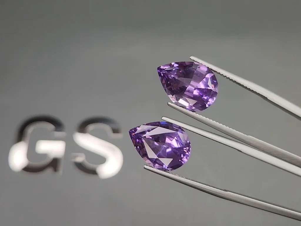 Set of purple amethysts pear cut 17.00-20.00 carats, Brazil 4