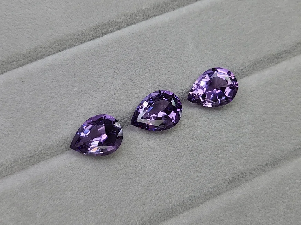 Set of purple amethysts pear cut 17.00-20.00 carats, Brazil 5