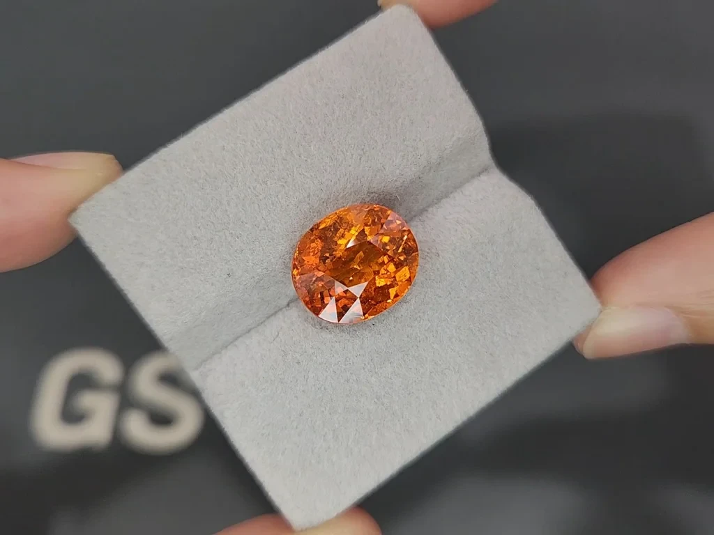 Spessartite garnet  mandarin oval cut 10.12 carats, Africa 4