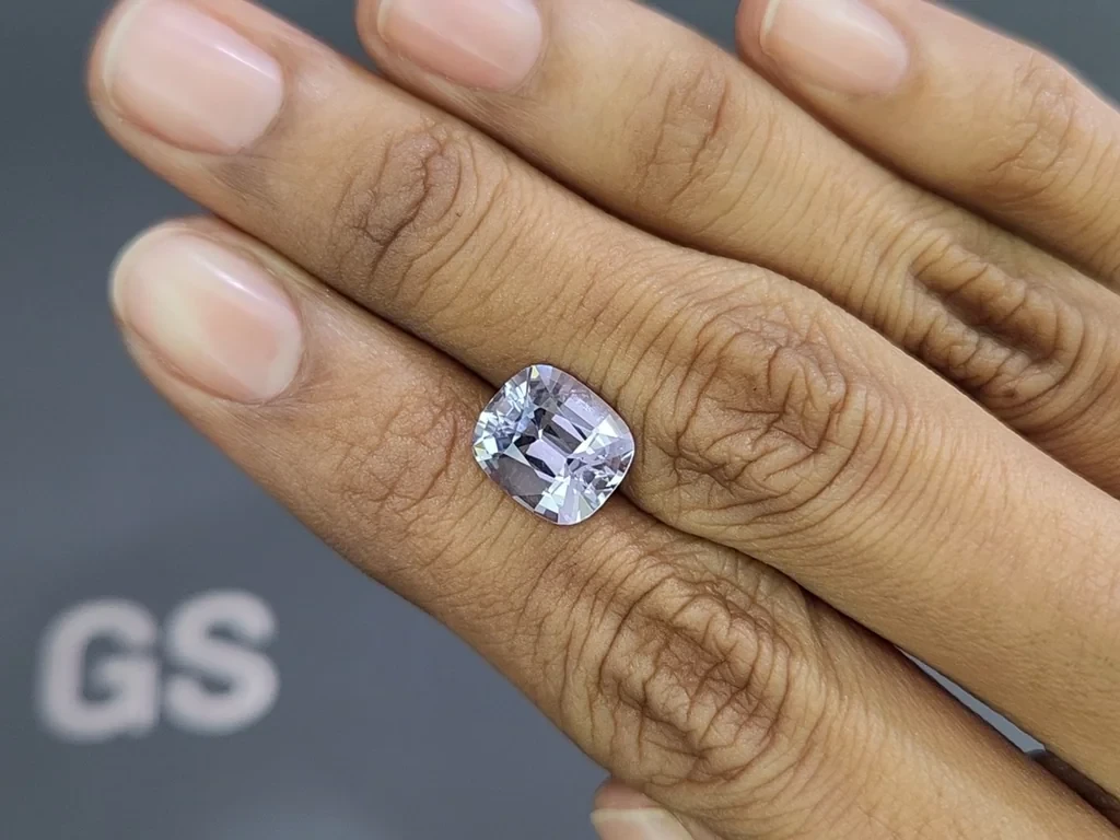 Steel Grey Vibrant spinel in cushion cut 4.24 carats, Burma 2
