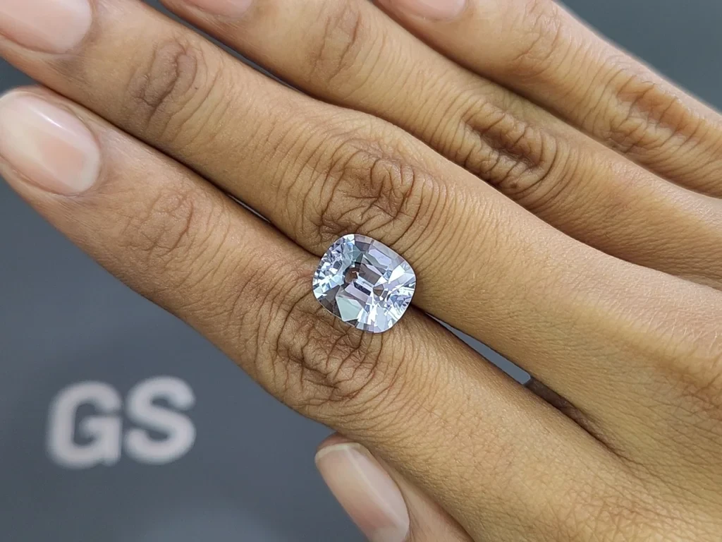 Steel Grey Vibrant spinel in cushion cut 5.84 carats, Burma 2