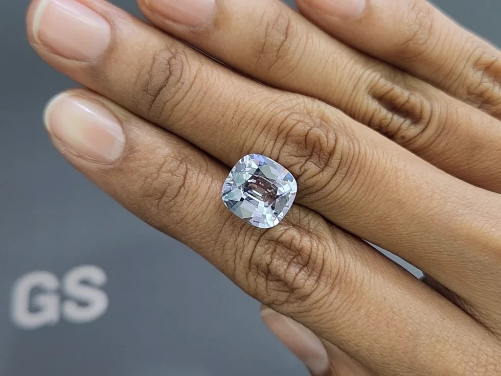 Steel Grey Vibrant spinel in cushion cut 6.31 carats, Burma 2
