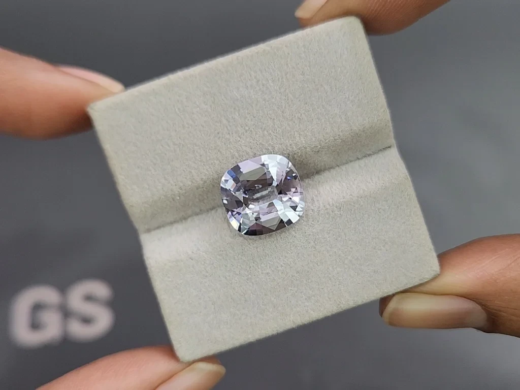 Steel Grey Vibrant spinel in cushion cut 6.31 carats, Burma 4
