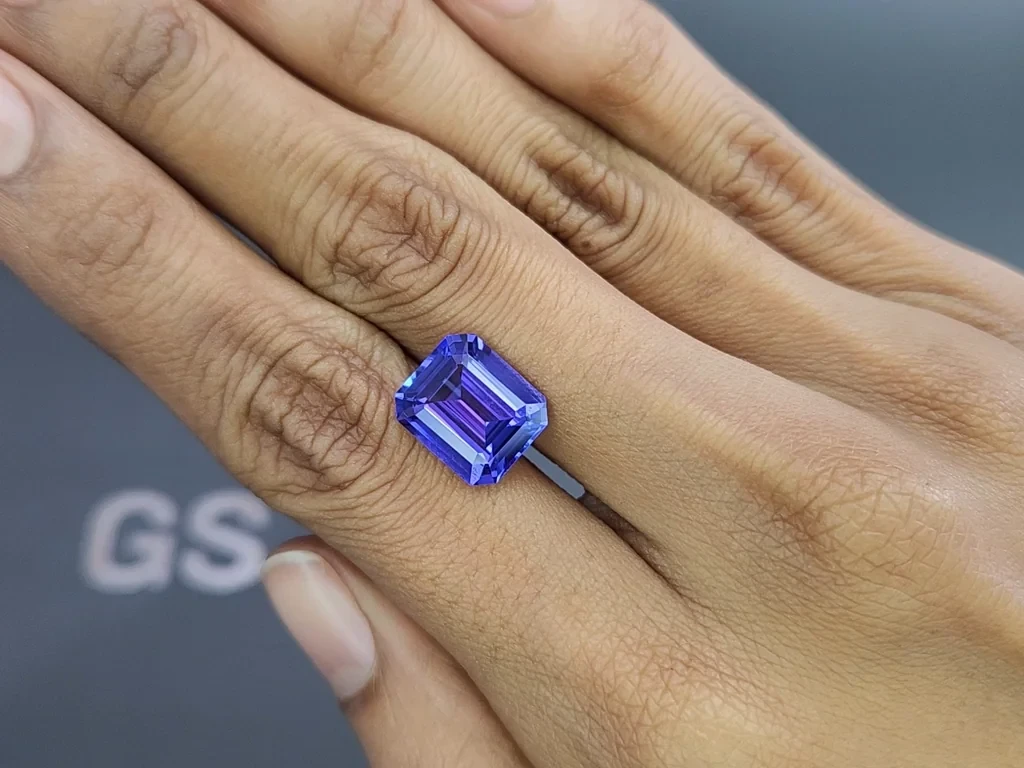 Tanzanite octagon cut 7.04 carats, Tanzania 2