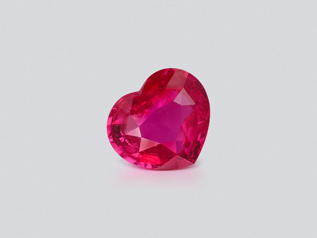 Unheated Intense Red ruby in heart shape 1.53 carats, Mozambique