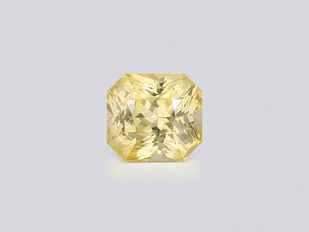 Unheated Pastel Yellow sapphire in radiant cut 6.11 carats, Sri Lanka