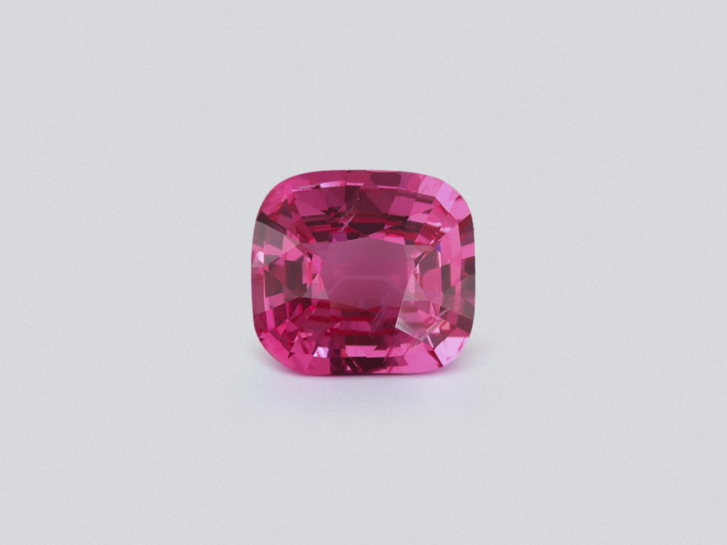 Vibrant Vivid Pink Mahenge spinel in cushion cut  2.05 carats, Tanzania