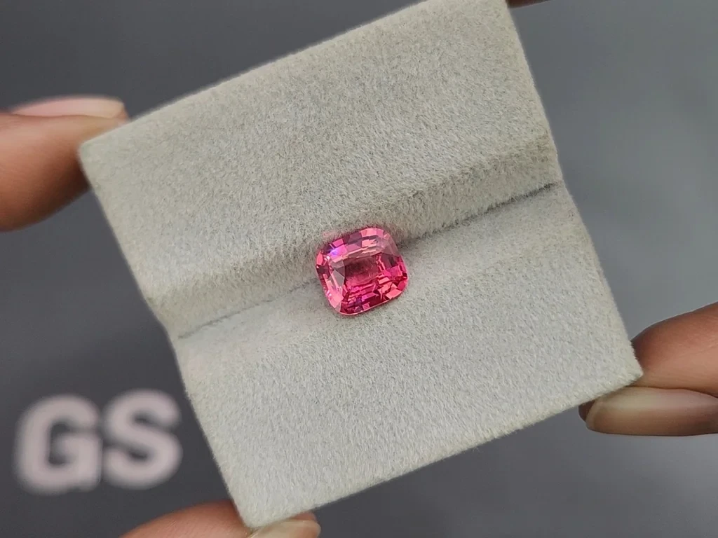Vibrant Vivid Pink Mahenge spinel in cushion cut  2.05 carats, Tanzania 4
