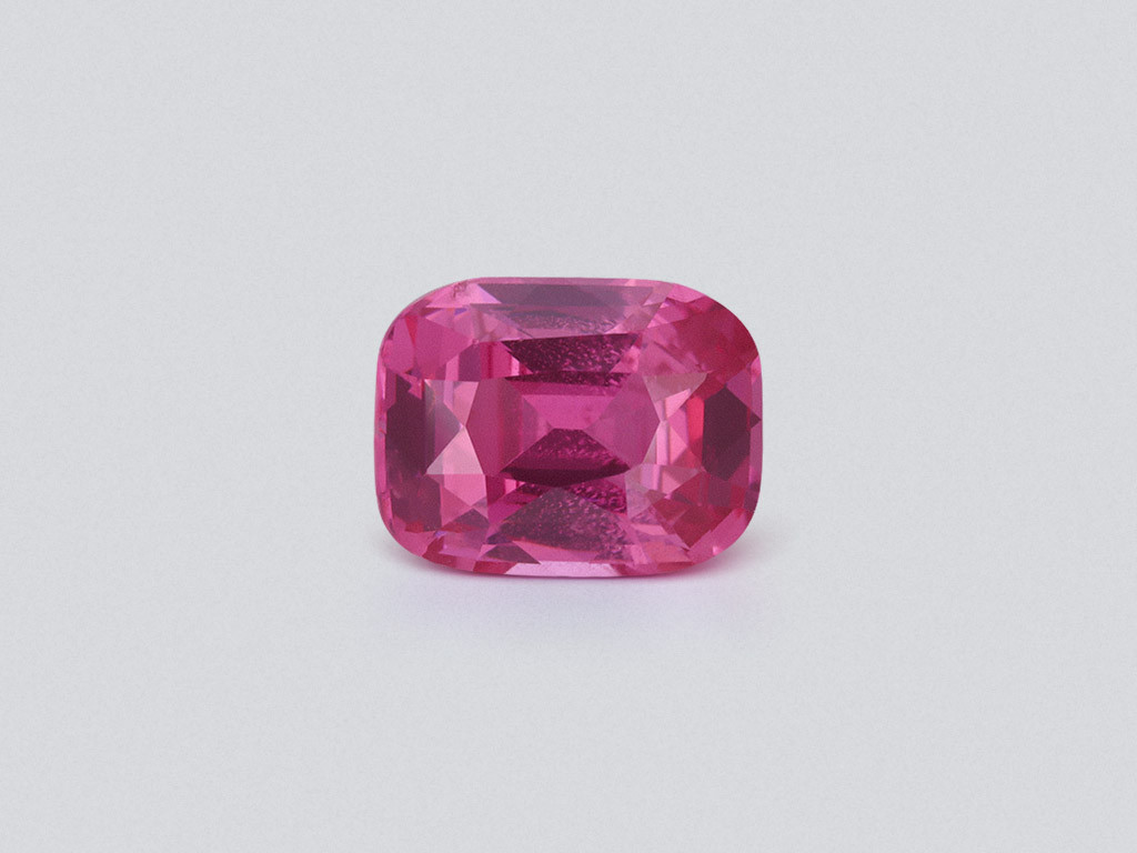 Vibrant Vivid Pink Mahenge spinel in cushion cut 2.57 carats, Tanzania