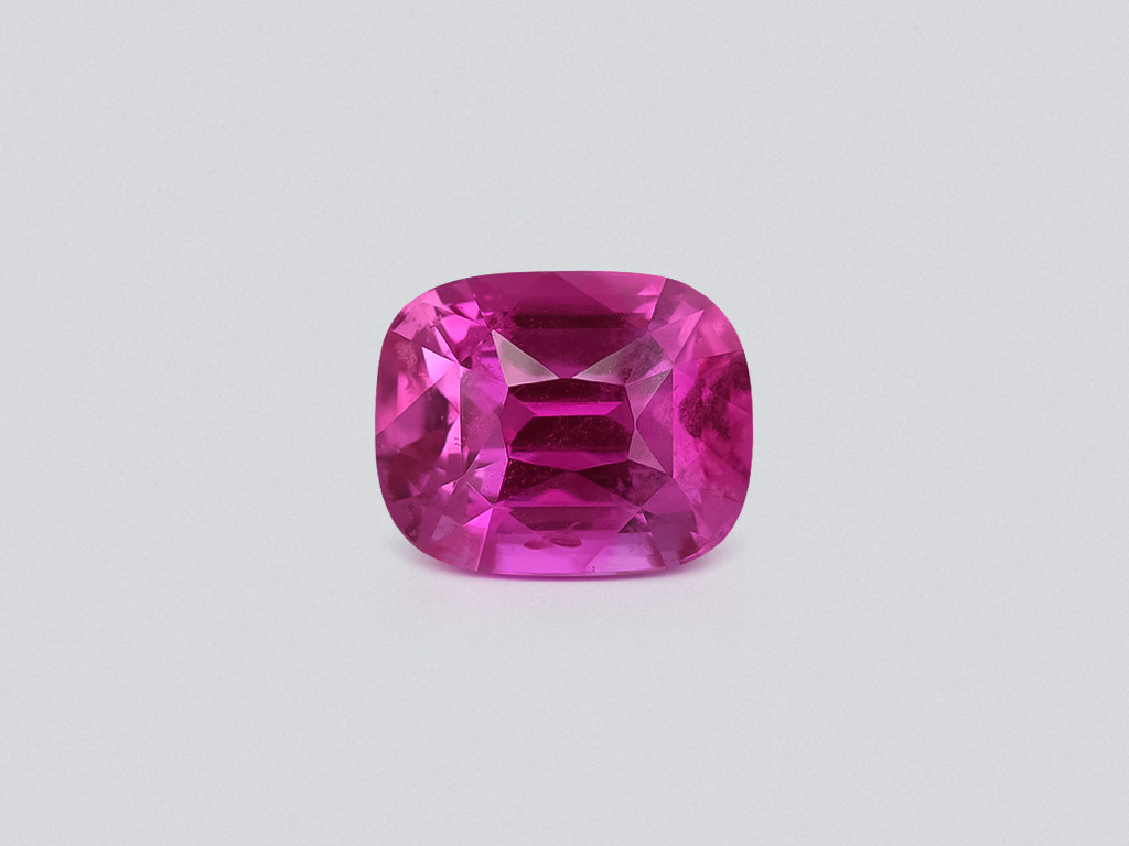 Vivid Pink Sapphire Cushion Cut 4.01ct Madagascar